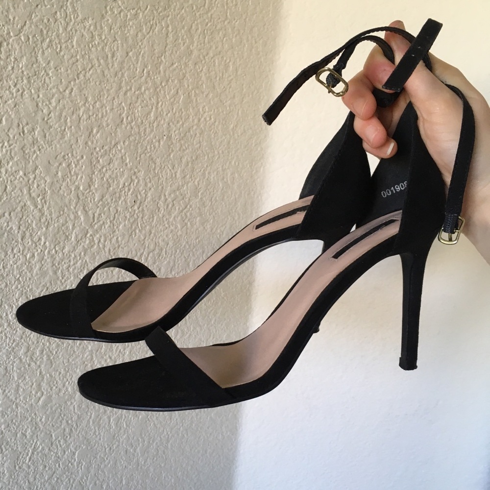 Forever 21 Black Strappy Heels
